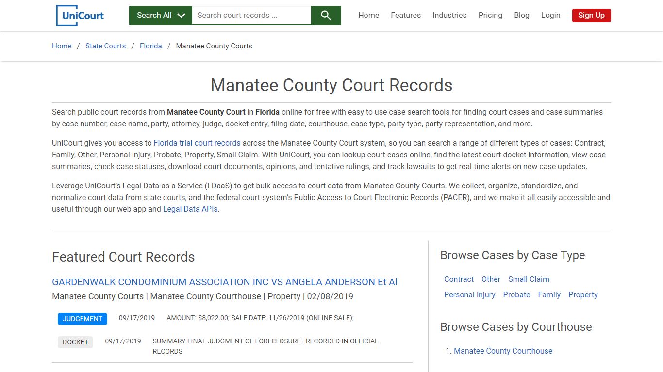 Manatee County Court Records | Florida | UniCourt